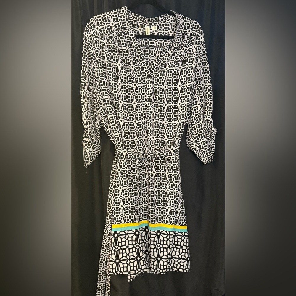 Black and White Geometric Dress